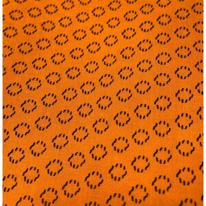 Vintage 2002 Pennsylvania Plate Cotton Fabric 1/2 Yard  Orange with Black Circle